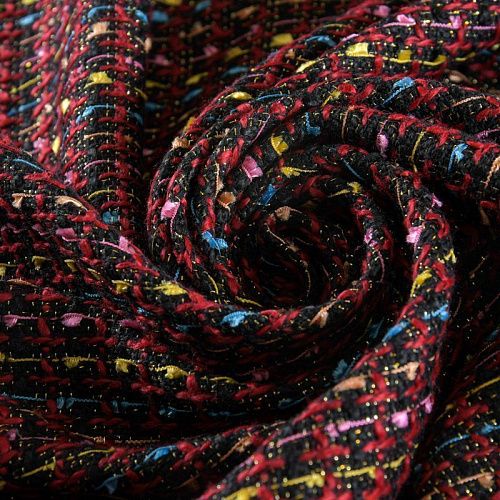 Твид шанель 052-11683 черный мультиколор