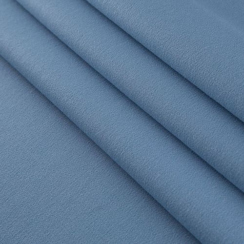 Креп двойной 026-19226 голубой однотонный