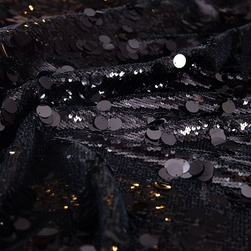 Пайетки конфетти на сетке 050-19874 черный