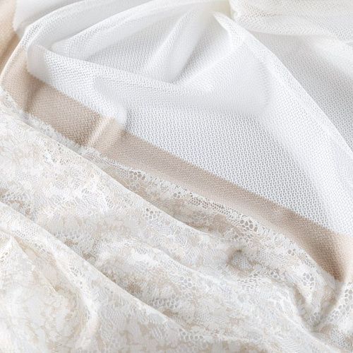 Тюль жаккардовый h-300 см 02-01-09075 бежево-молочный