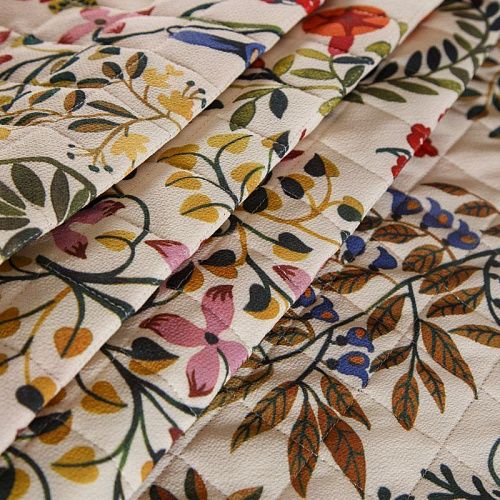 Ткань курточная 2-х сторонняя 033-14802 молочно-синий принтованный