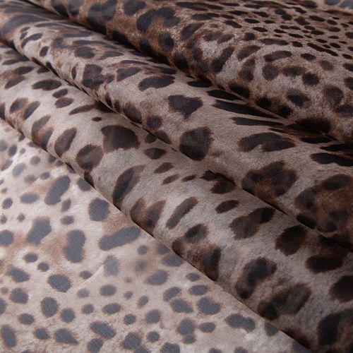 Органза шелковая 039-20006 бежевый принтованный