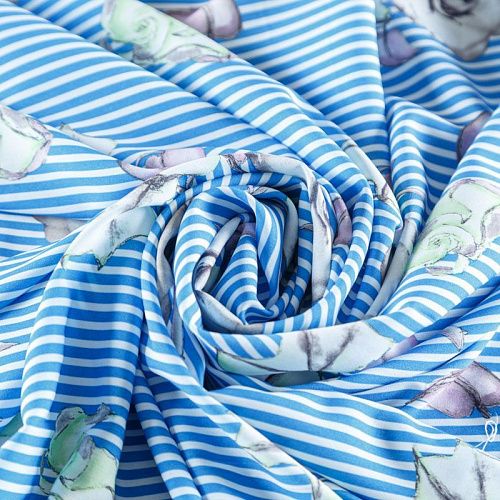 Вискоза "Лоренцо" 036-08200 голубой принтованный