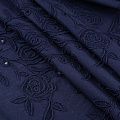 Хлопок с вышивкой 067-20043 темно-синий