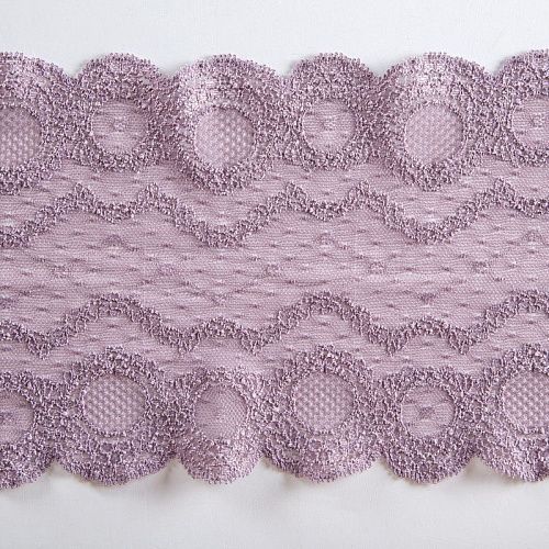 Кружево эластичное 160 мм Ф01-0003 увядающая лаванда 