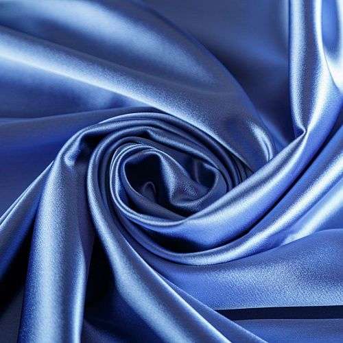 Атлас ватуссо 001-06196 сине-голубой однотонный