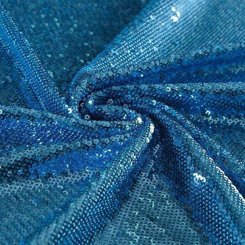 Пайетки на сетке 055-16397 лазурно-голубой