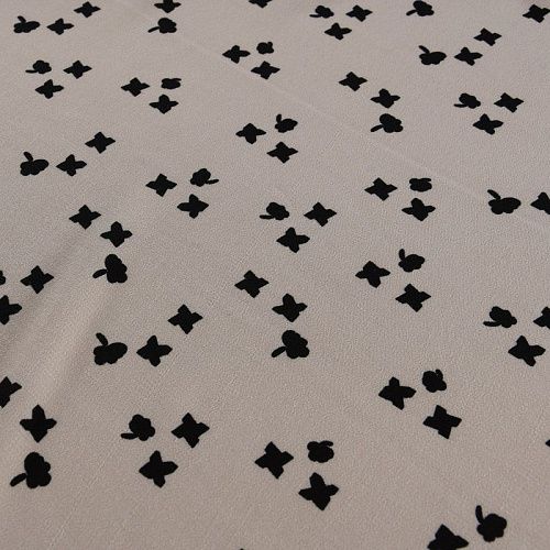 Креп 026-11959 экрю принтованный