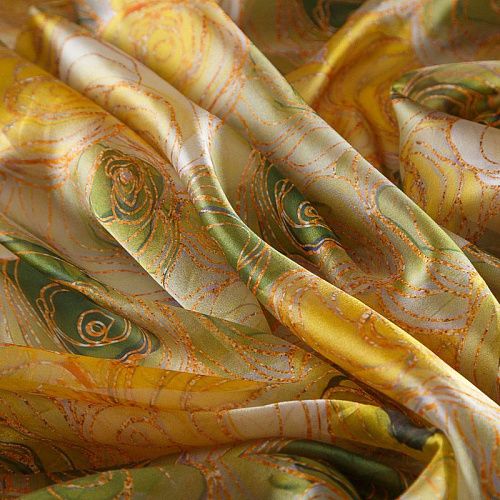 Шифон 068-17456 желтый принтованный