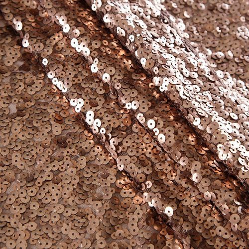 Пайетки на сетке 055-12706 корица однотонный