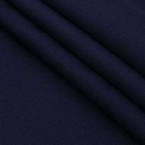 Креп двойной 026-16607 темно-синий однотонный