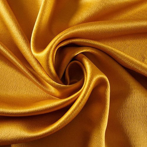 Креп-атлас 026-12419 золотой шафран однотонный