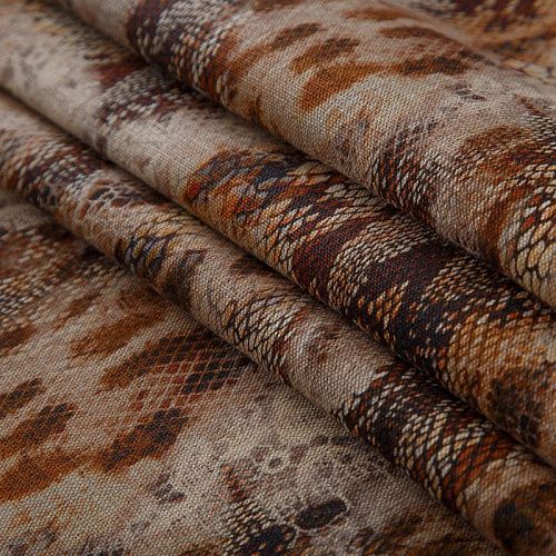 Лен натуральный Salvatore Ferragamo 035-16965 серо-бежевый принтованный