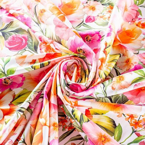 Лайкра 005-01243 белый принтованный