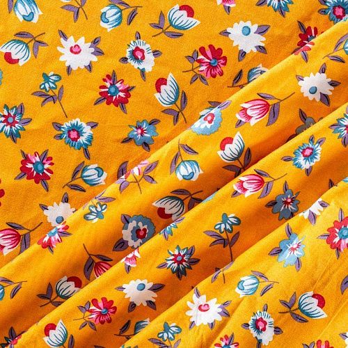 Штапель 069-01595 col.2 тыквенный принтованный