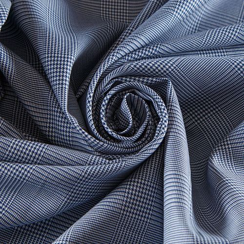 Хлопок плательно-рубашечный 049-12529 бело-голубой гленчек