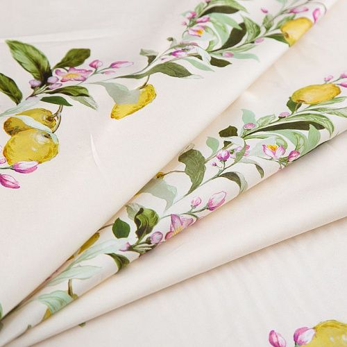 Поплин (купон) 063-20171 сливочный принтованный