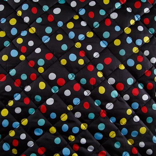 Ткань курточная стеганая 033-14410 черный принтованный