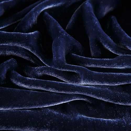 Бархат шелковый 002-17709 чернильный однотонный