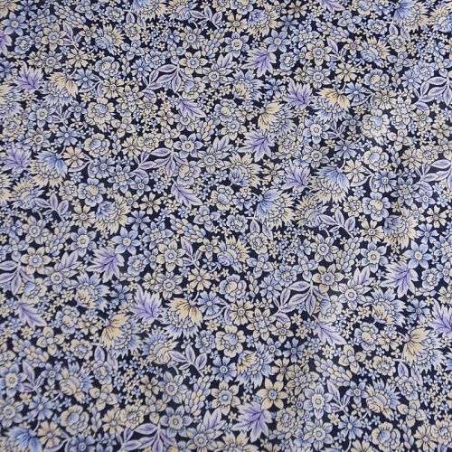 Батист 003-12147 темно-синий принтованный