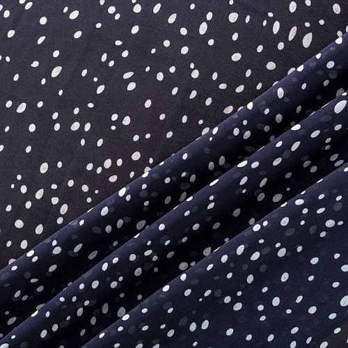 Креп-шифон 027-01440 темно-синий принтованный