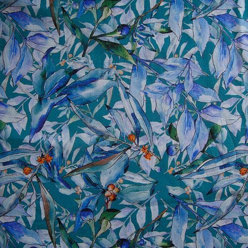 Хлопок 063-17518 бирюзовый принтованный