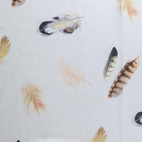 Тюль лен Т380-01-69 белый принтованный