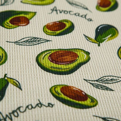 Полотно вафельное 007-13889 разбеленный желтый принтованный