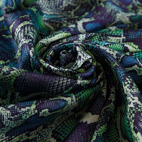 Шелк синтетический 065-13923 салатовый принтованный