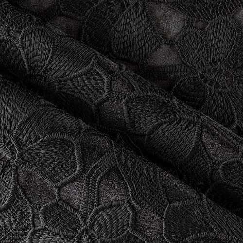 Вышивка на сетке К12-681 черный однотонный