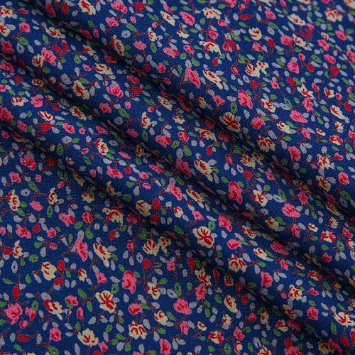 Штапель 069-13568 сине-фиолетовый принтованный