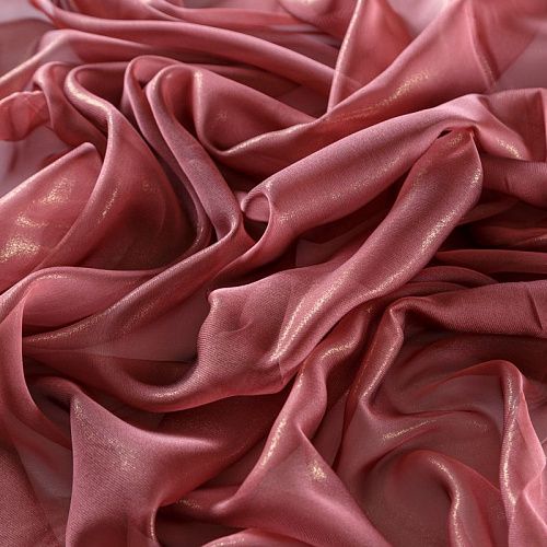 Шифон с напылением 068-09758 темно-розовый однотонный
