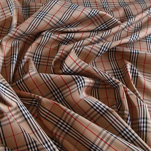 Ткань плательно-рубашечная 049-12520 бежевый принтованный