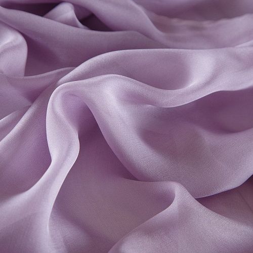Шифон шелковый 068-16804 разбеленный сиреневый однотонный