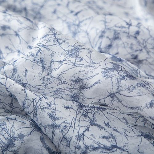 Шифон шелковый 068-20067 молочный принтованный