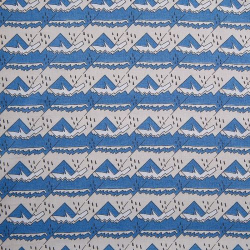 Хлопок 063-12324 голубой принтованный