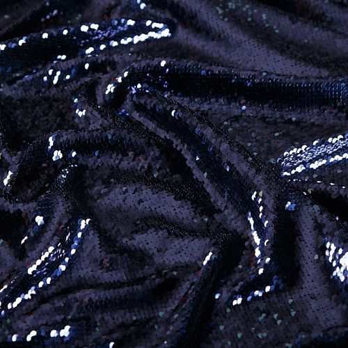 Пайетки на сетке 055-16381 сапфировый