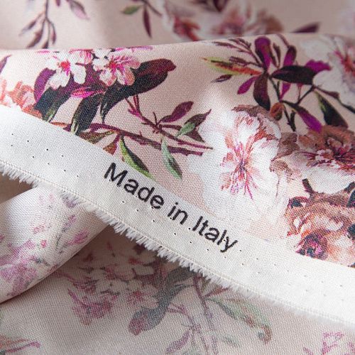 Шерсть-шелк плательная 066-20285 розовый пломбир принтованный