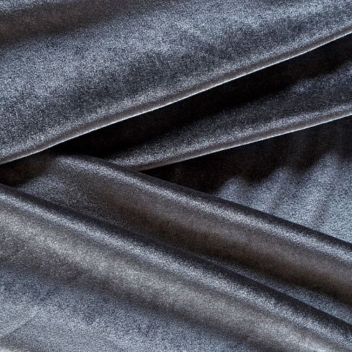 Бархат стрейч 002-09167 серебристо-серый однотонный