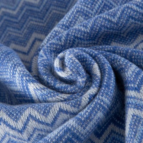 Трикотаж шерстяной вязаный Missoni 056-19778 бело-голубой