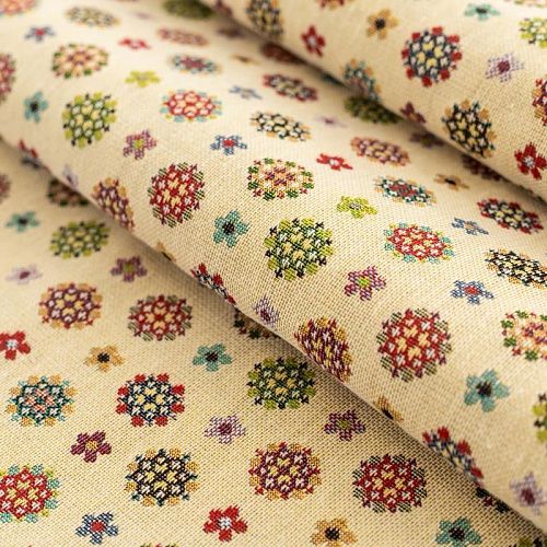 Гобелен гостиный Т472-02-05 песочный снежинки