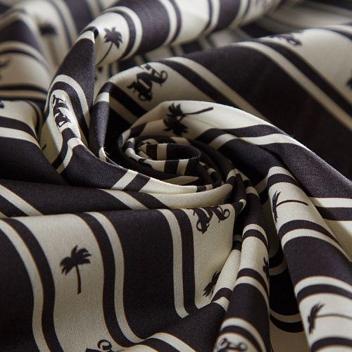 Хлопок 063-16645 черно-молочный полоска