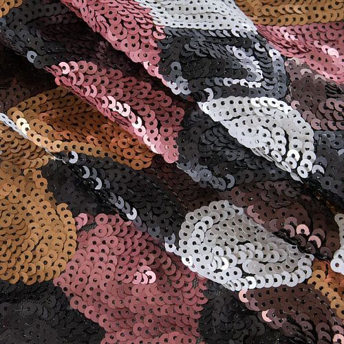 Пайетки на сетке 055-11778 мультиколор