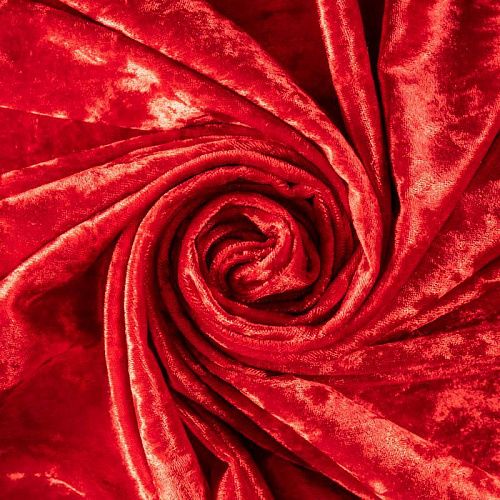 Бархат крэш К33-657 красный однотонный