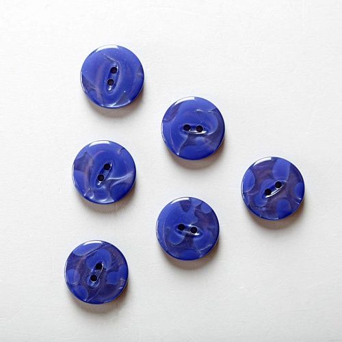Пуговица пластиковая с проколами 23 мм 3561715-23 синий