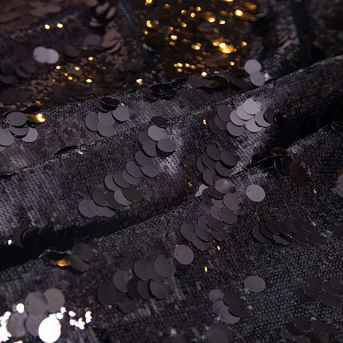 Пайетки конфетти на сетке 050-19874 черный