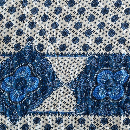 Ткань курточная 2-х сторонняя 033-03869 молочный принтованный