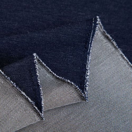 Трикотаж хлопковый 056-20392 синий деним