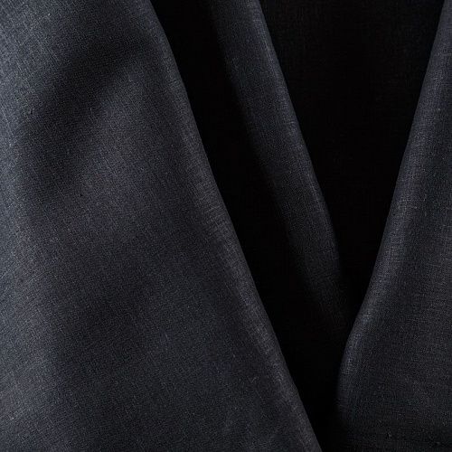 Лен-вискоза 035-08431 черный однотонный