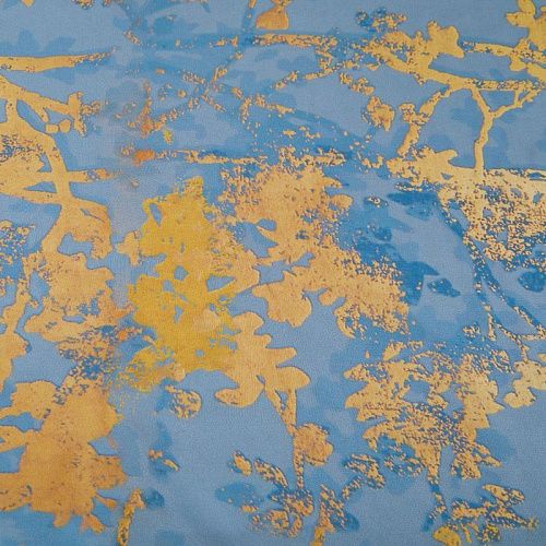 Шифон 068-17383 голубой принтованный